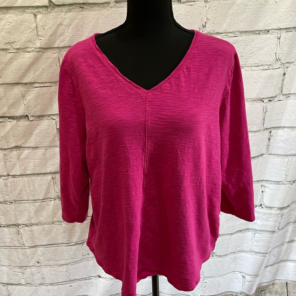 Chico's 3/4 sleeve slub knit tee